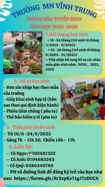 Thông báo tuyển sinh năm học 2025-2026
