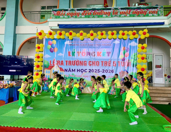 TRƯỜNG MẦM NON VĨNH TRUNG TỔ CHỨC LỄ TỔNG KẾT VÀ RA TRƯỜNG CHO TRẺ 5 TUỔI NĂM HỌC 2025-2026