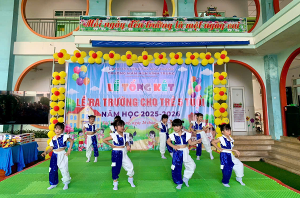 TRƯỜNG MẦM NON VĨNH TRUNG TỔ CHỨC LỄ TỔNG KẾT VÀ RA TRƯỜNG CHO TRẺ 5 TUỔI NĂM HỌC 2025-2026