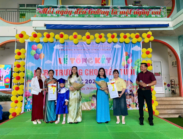 TRƯỜNG MẦM NON VĨNH TRUNG TỔ CHỨC LỄ TỔNG KẾT VÀ RA TRƯỜNG CHO TRẺ 5 TUỔI NĂM HỌC 2025-2026