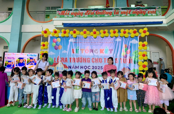 TRƯỜNG MẦM NON VĨNH TRUNG TỔ CHỨC LỄ TỔNG KẾT VÀ RA TRƯỜNG CHO TRẺ 5 TUỔI NĂM HỌC 2025-2026