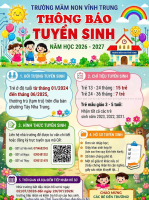 Trường Mầm non Vĩnh Trung -Thông báo tuyển sinh năm học 2026-2027 